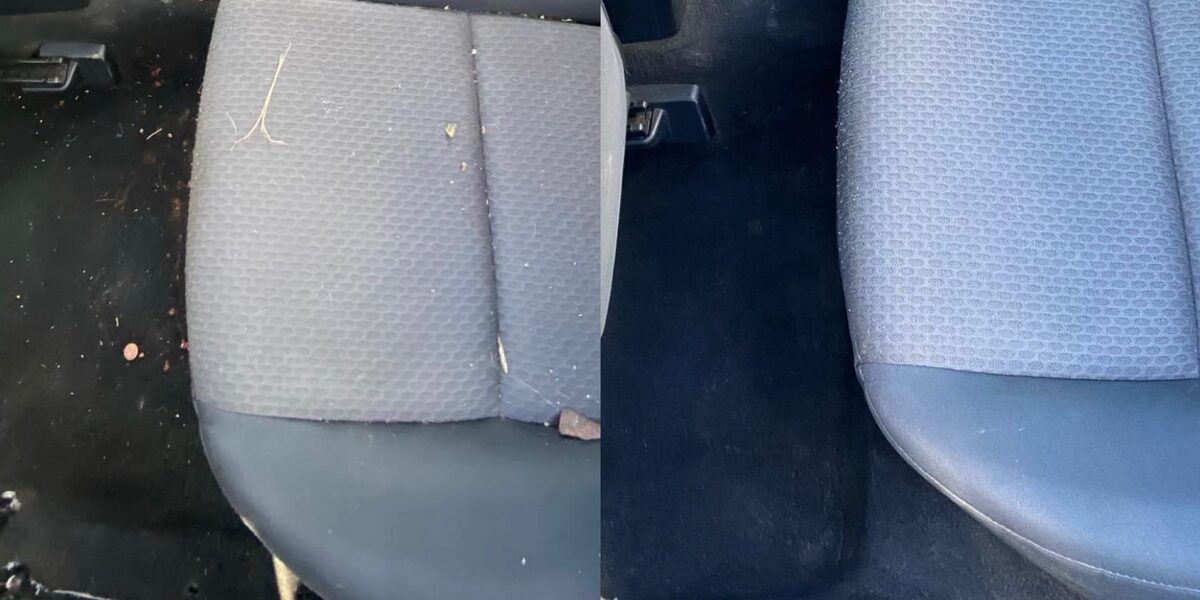 Clean fabric seats after hot water extraction