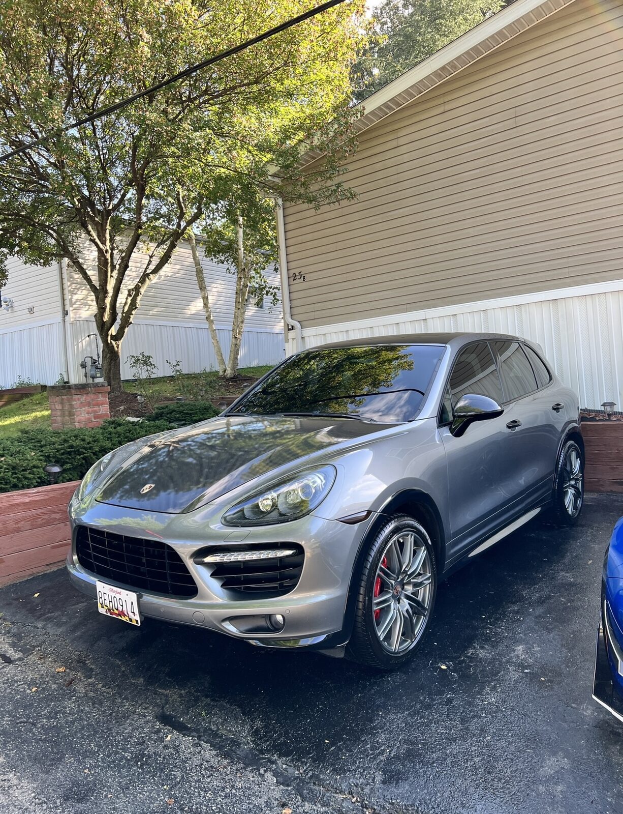 Gray Porsche Cayenne after exterior detail