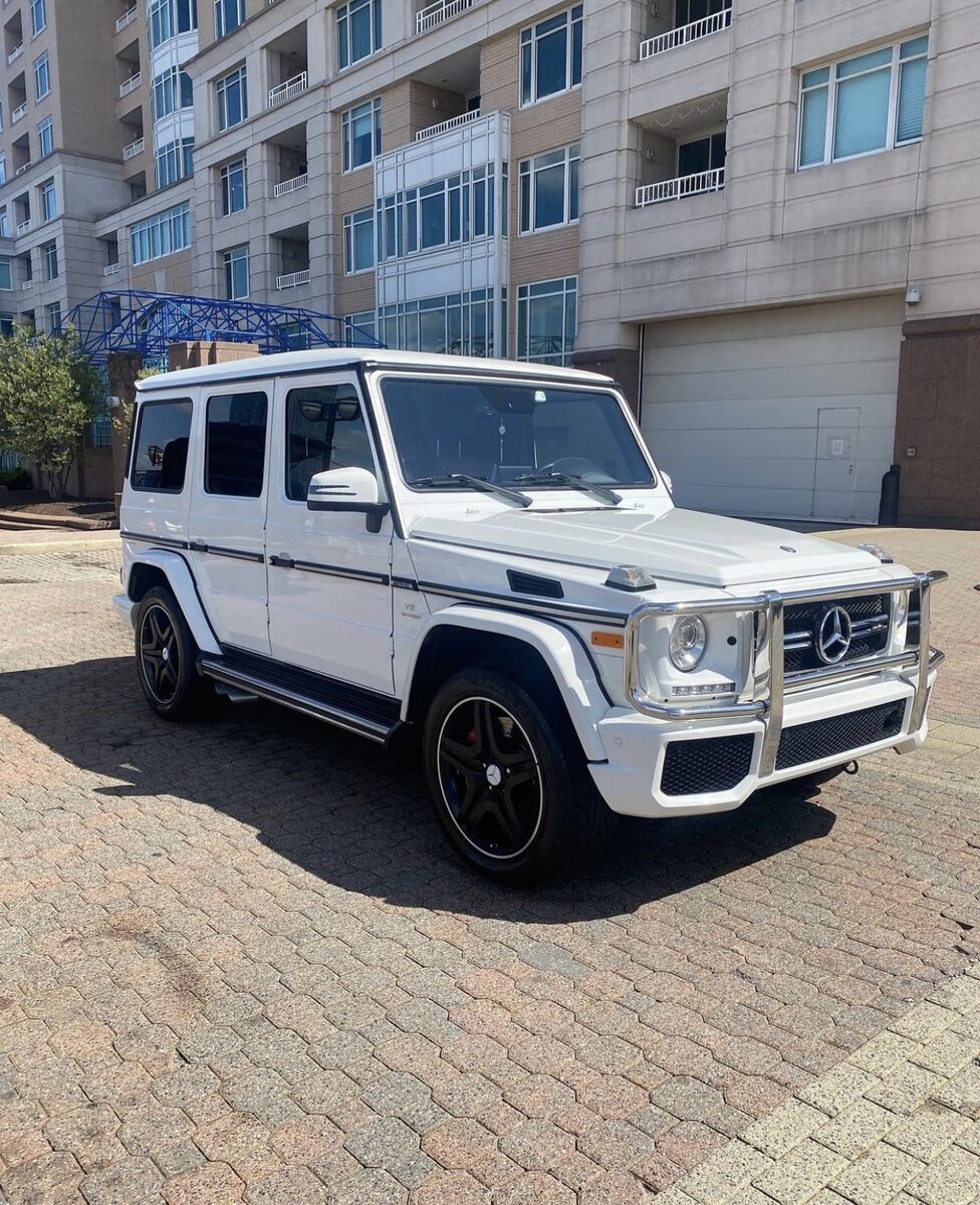 White Mercedes G-Wagon after exterior detail