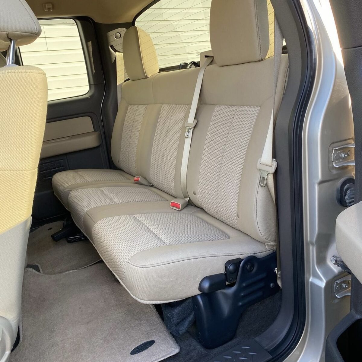 Truck rear seats after hot water extraction