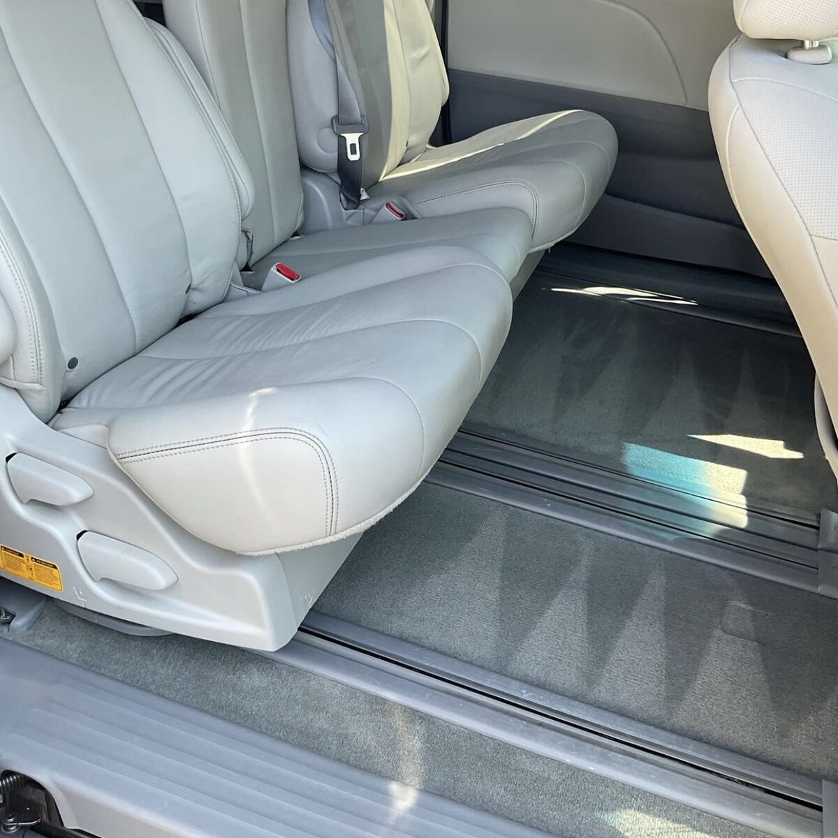 Cream leather seats after interior shampoo
