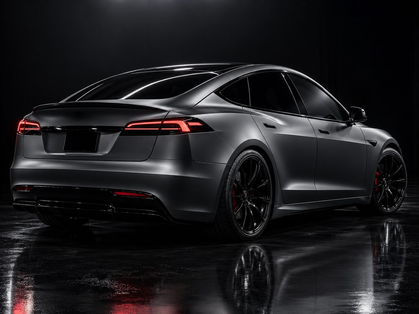Sedan with a full satin dark grey wrap